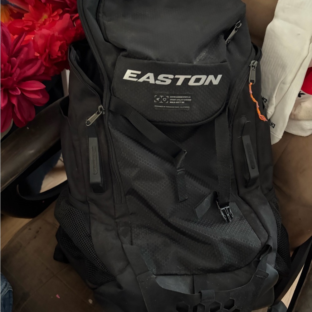 Easton Black Men's Utility Backpack with Orange Accent